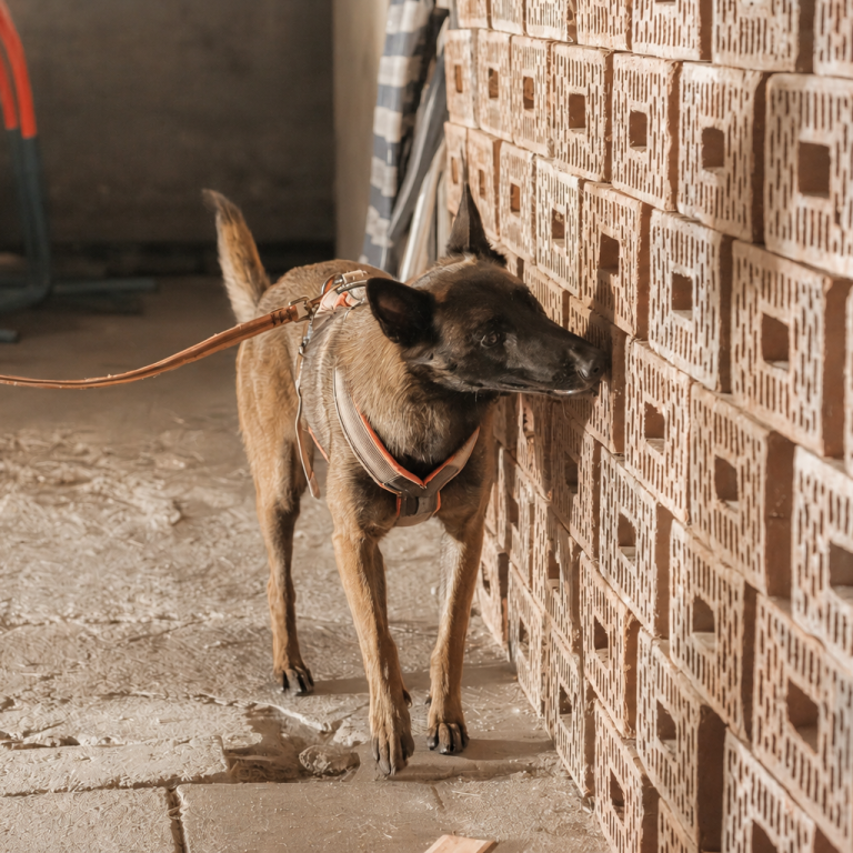 hond zoekt muur